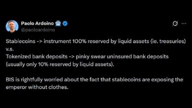 Photo of Генеральный директор Tether раскритиковал БМР за попытку ввести токенизированные банковские депозиты