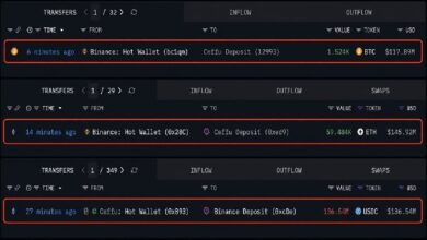 Photo of Ceffu за 30 минут вывел с Binance 263 миллиона долларов в биткойнах и эфирах