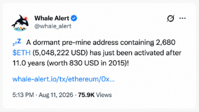 Photo of Старейшие «киты» Ethereum пробуждаются, пока миллионы токенов выходят из «глубокого хранилища»