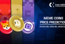 Photo of Прогноз цены мем-монет: Dogecoin (DOGE), Shiba Inu (SHIB), MemeCore (M)