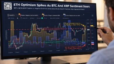 Photo of Пессимизм по биткоину и XRP, оптимистичный ажиотаж вокруг Ethereum